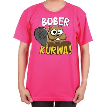 Pánské tričko Tričko BOBER KURWA, Barva látky ružová, Střih Pánsky/UNISEX, Velikost L