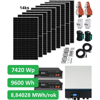 solární set Solární set Sunset Kombi 6440 - 1f 230V 6440Wp/h Lithiová baterie 14, 4kWh měnič 8000W kombi