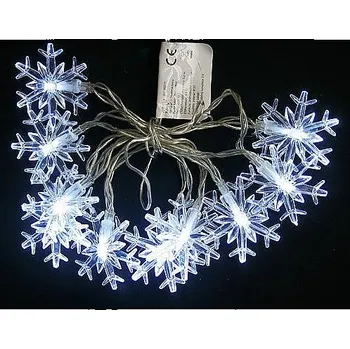 Vánoční dekorace Vánoce Řetěz MagicHome SnowFlake, 90cm, 10xLED bílá, 2xAA