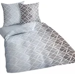 Flanelové povlečení 140/200 + 70/90 - 5016A trojúhelníky hnědé