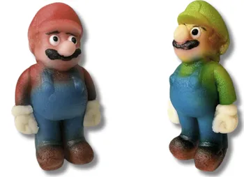 Jedlá dekorace na dort Frischmann Super Mario a Luigi marcipánové figurky 2 ks