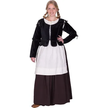 Karnevalový kostým Battle Merchant Středověký sametový kabátek Griselda, černý