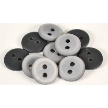 Plastový knoflík "18" stříbrný - balení 10 ks