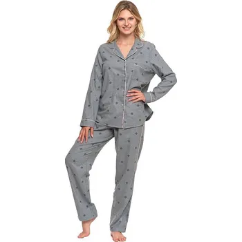Dámské pyžamo Dámské pyžamo Evelyn šedé s vločkami XL