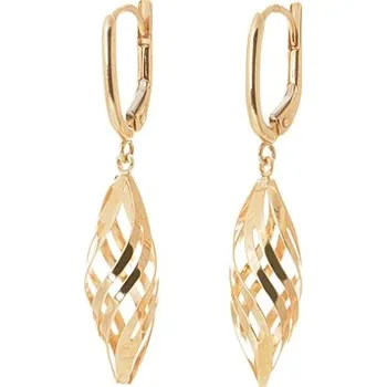 Náušnice Zlaté visací náušnice NA1594F + dárek zdarma