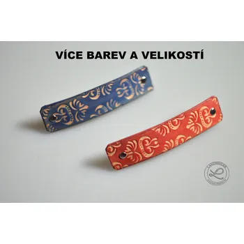 Kožená spona do vlasů - retro (MOŽNOST VÍCE BAREVNÝCH VARIANT / Leather hair clip – Retro.&nbsp;)