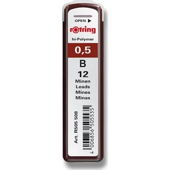 Náplň do psacích potřeb Náhradní tuhy do mikrotužky ROTRING 0,5mm B, 12ks