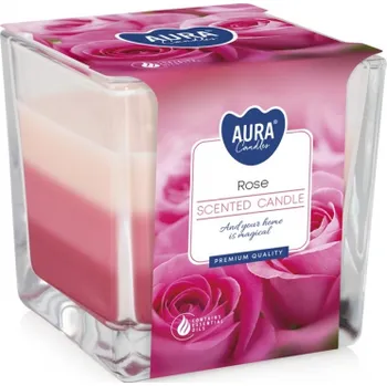 Svíčka Vonná svíčka tříbarevná - Růže