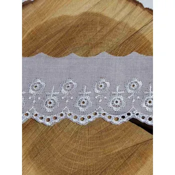 Krajka Madeira - štykování šíře 60 mm dírkový kraj