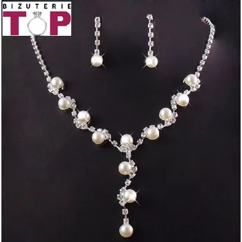 Souprava šperků B-TOP Svatební perlová souprava s kamínky