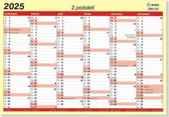 Kalendář BOBO Lístkový kalendář pololetní A3 2025
