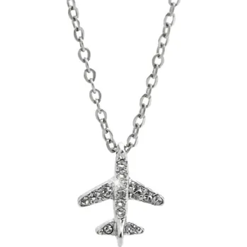 Náhrdelník Náhrdelník čirý letadlo s krystaly Swarovski Elements Krystal