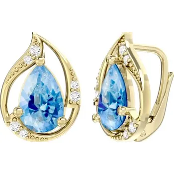 Náušnice Couple, Neotřelé náušnice Bethany, žluté zlato a&nbsp;barevné zirkony, 585-66-3-0376.0Z00.0.00.103.08