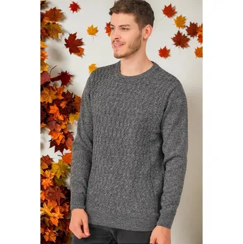 Pánský svetr Pánský svetr Dewberry V0214 - Jednobarevný kouřový dewberry šedá 2557310