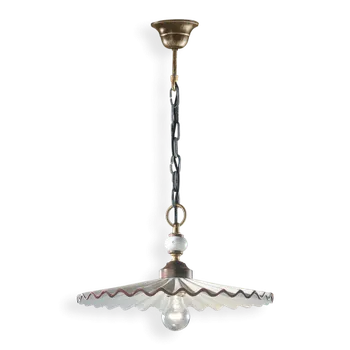 Ferroluce Závěsné retro svítidlo L'AQUILA černý řetěz, Ø 41 cm, 1xE27