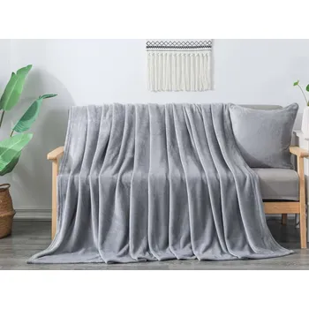 Dětská deka XPOSE® Dětská mikroplyšová deka Exclusive - světle šedá 130x180 cm, Mikroplyš + Prodloužená možnost vrácení zboží do 50 dnů