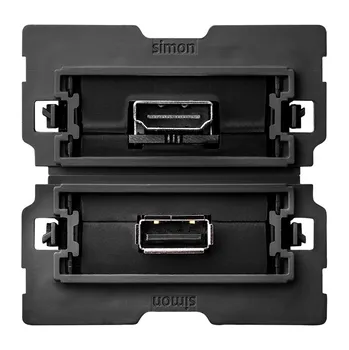 Elektrická zásuvka Simon 100 10000563-039 HDMI zásuvka v 1.4 + USB, 2.0, typ A (přístroj, bez montážního rámečku)