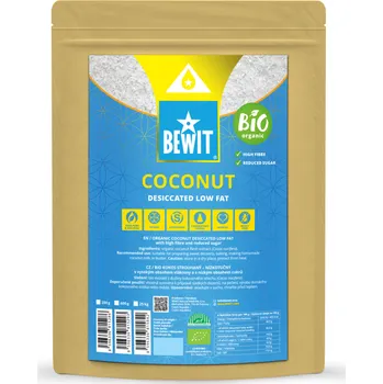 BEWIT Kokos strouhaný nízkotučný, BIO - 200 g