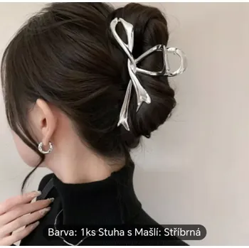 Kovový velký skřipec ve tvaru stuhy - 2 barvy (Vlasové doplňky )