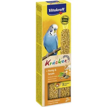 Pro ptáka Tyčinky Vitakraft Kracker andulka, s medem a sezamem 2ks