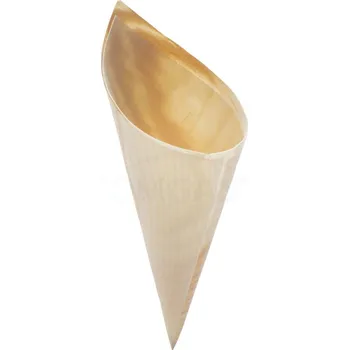 Jednorázové nádobí Kornout dřevěný 14 × 19,5 cm (50 ks)| TOM, V-30036