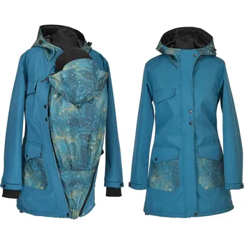 Softshellový nosící kabát 2v1 - žíhaný petrolej/obloha Velikost: S