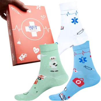 Pánské ponožky Dárkový set - Ponožky Zdravotnictví mix 4 - velikost 39-42 (Velikost 39-42)