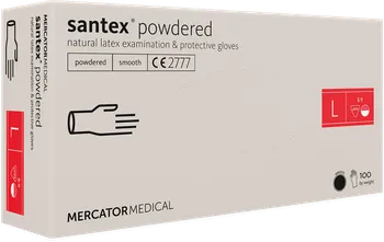 Vyšetřovací rukavice Mercator Medical Santex latexové pudrované bílé 100 ks