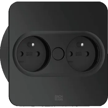 Elektrická zásuvka Bachmann Elektrická zásuvka Twist square 2x 230V / černá matná