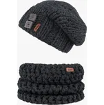 Doke Set pletená čepice a nákrčník b anthracite