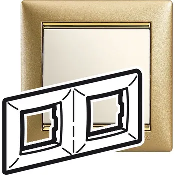 vypínač VA RÁMEČEK 2P HOR. MATNÉ ZLATO *770302 Legrand