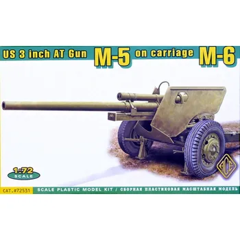 Plastikový model ACE 1/72 US 3 inch AT Gun M-5 on carriage M-6