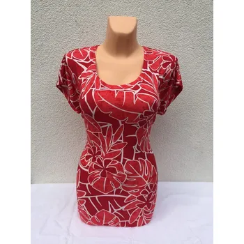 Dámská tunika Halenka červená tunika HOGANA, Barva Červená, Velikost XXL52, Materiál 98% Polyester 2% Lycra