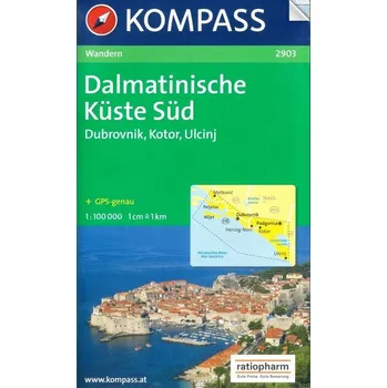 Dalmatinische Küste Süd, Dalmátské pobřeží jih (Kompass - 2903) - turistická mapa