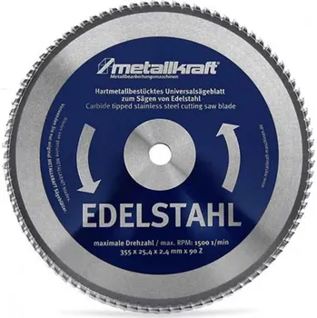 Pilový kotouč Pilový kotouč na ušlechtilou ocel NEREZ 355mm (pro DRC355) - Metallkraft 90Z