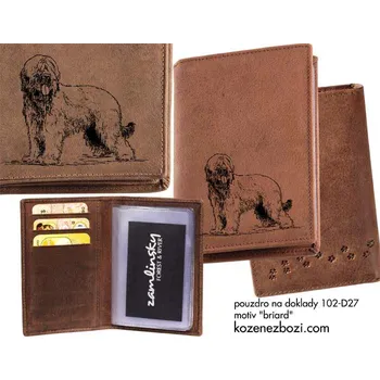 Obal na doklad Pouzdro Na Doklady "Briard" - Dárek pro milovníka psů