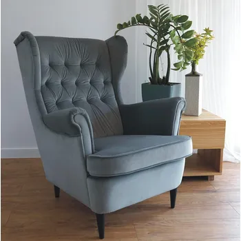 Křeslo MAMBA křeslo Prince sametová šedá/wenge