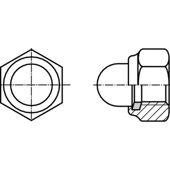Matice PROFISTYL DIN 986 matice samojistná uzavřená s nylonem nerez A2 Varianta: DIN 986 matice samojistná uzavřená nerez A2 M5