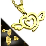 Souprava šperků z chirurgické oceli, okřídlené srdce