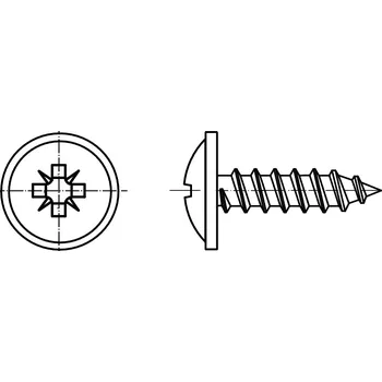 Šroub PROFISTYL DIN 968C šroub do plechu s půlkulatou hlavou a límcem, s křížovou drážkou PHILLIPS pozink ZNB Varianta: DIN 968C šroub do plechu půlkulatá hlava s límcem ZnB 3,9x13