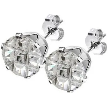 Náušnice Ocelové náušnice - zirkony 6 mm