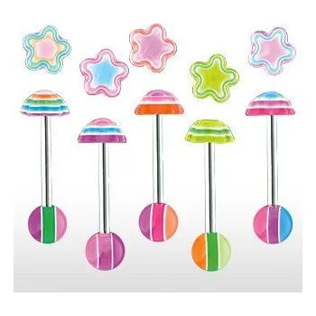 Piercing Piercing do jazyku činka kytička HWBBFL