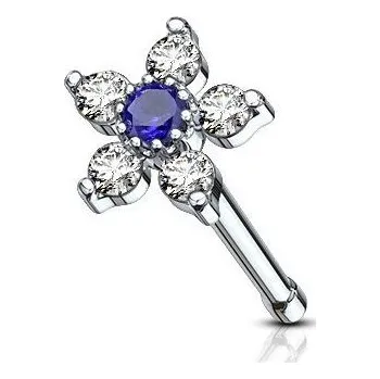 Piercing Piercing do nosu, modrý kamínek