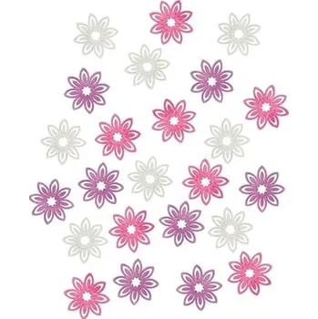 Dřevěné květy 2 cm, 24 ks 3922