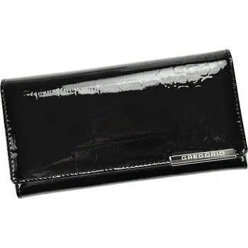 Peněženka Černá lesklá kožená peněženka Gregorio BC-100