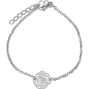 Náramek Dámský ocelový náramek s růží