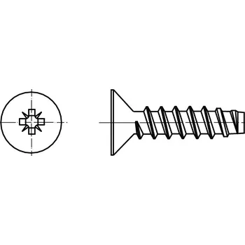 Šroub PROFISTYL DIN 7982F šroub do plechu se zápustnou hlavou PHILLIPS (tupý konec) pozink Varianta: DIN 7982F šroub do plechu zápustná hlava křížová drážka tupá ZnB 3,9x13