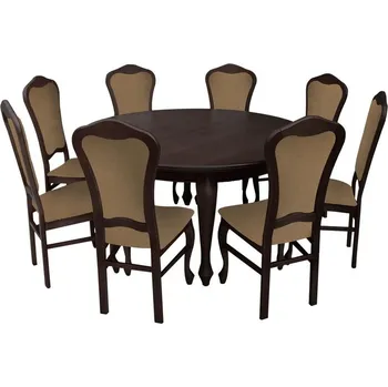 Jídelní set Jídelní set pro 8 osob - RK026, Barva dřeva: wenge, Potah: Casablanca 2308 MIRJAN 5902928433654