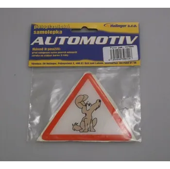 Samolepka Pozor pes voříšek 9,2x7,7cm