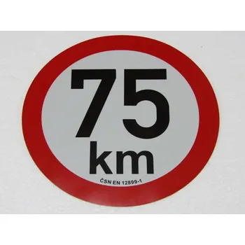 Samolepicí dekorace na vozidlo Samolepka rychlosti 75 km reflexní (průměr 200mm)